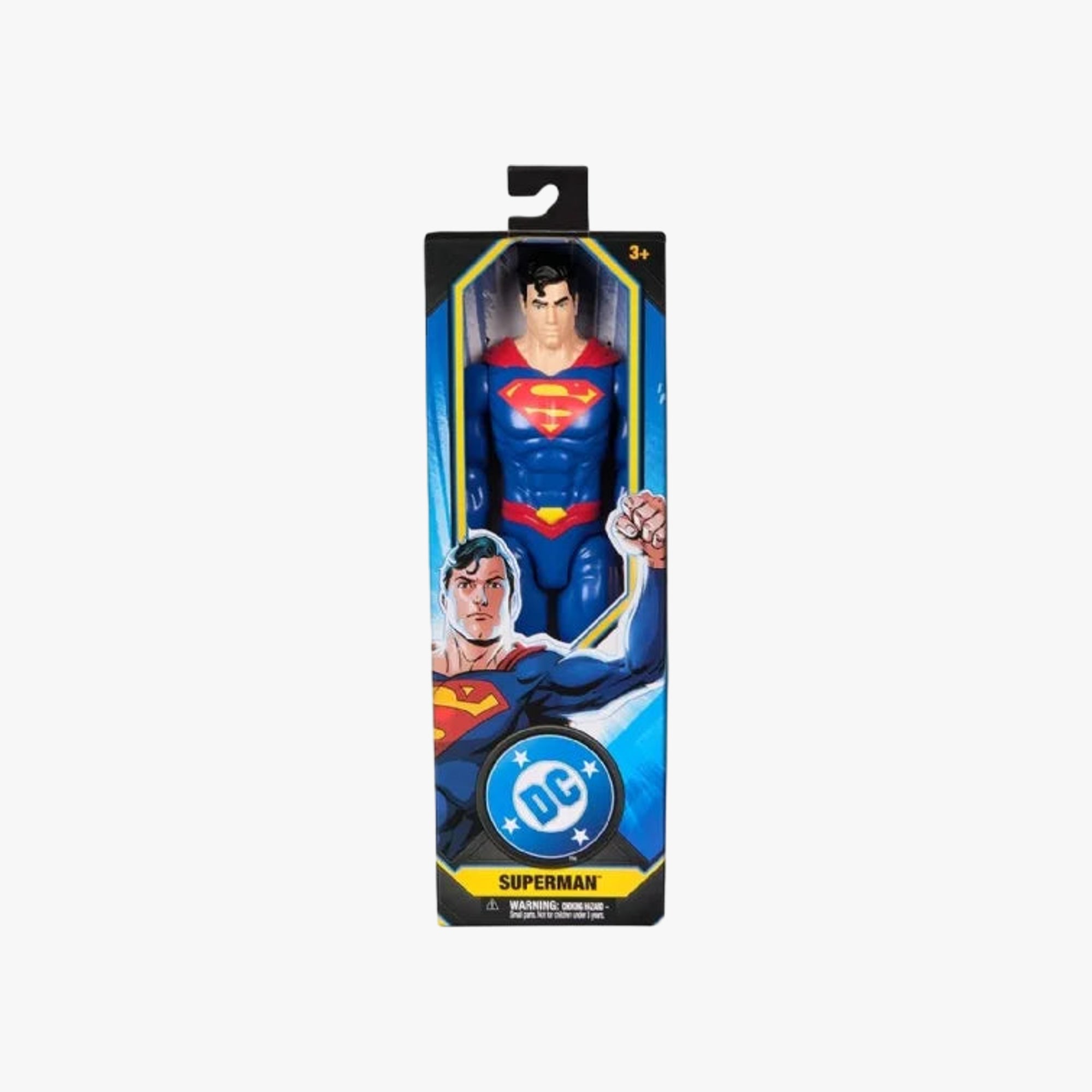 Boneco Superman articulado 30 cm com traje azul e vermelho DC Comics, frente