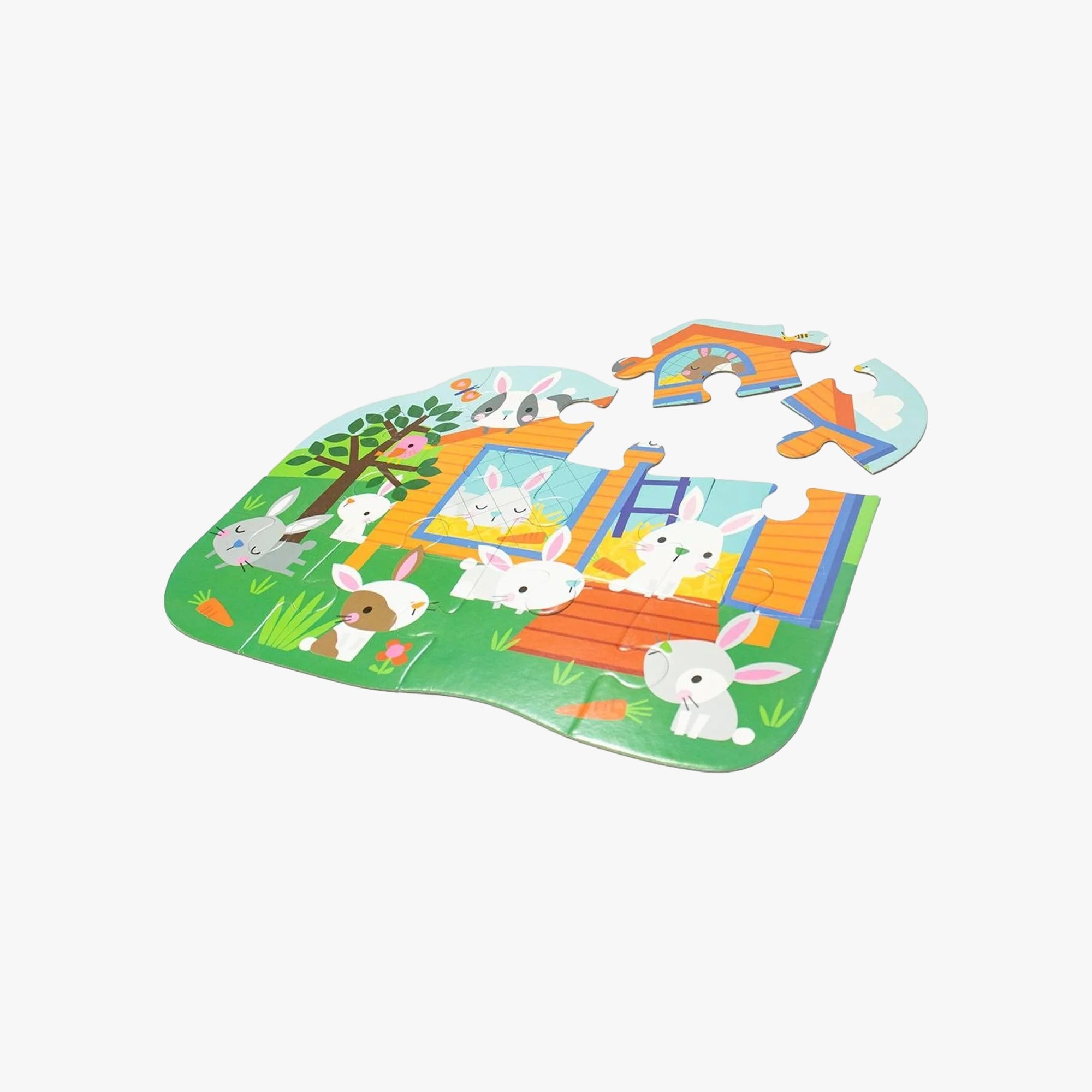 Kit Infantil Livro + Quebra-Cabeça Casa do Coelho