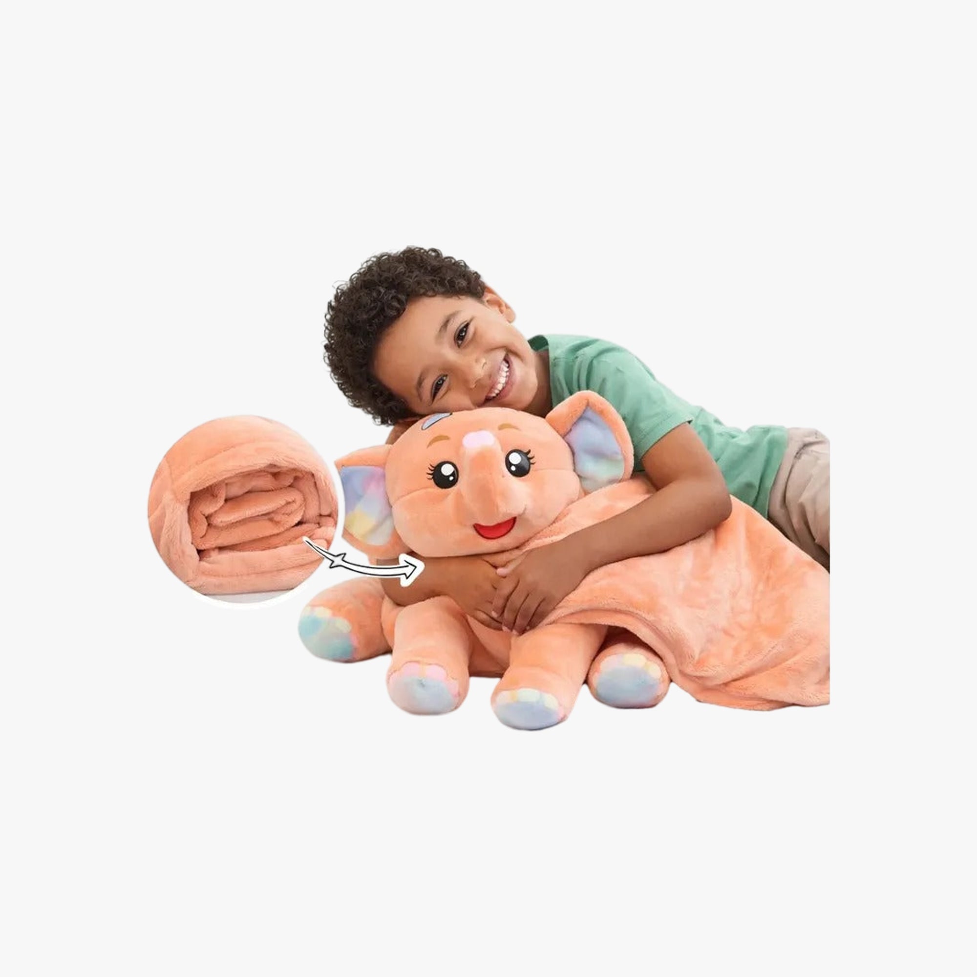 Pelúcia com Mantinha 2 em 1- Elefante