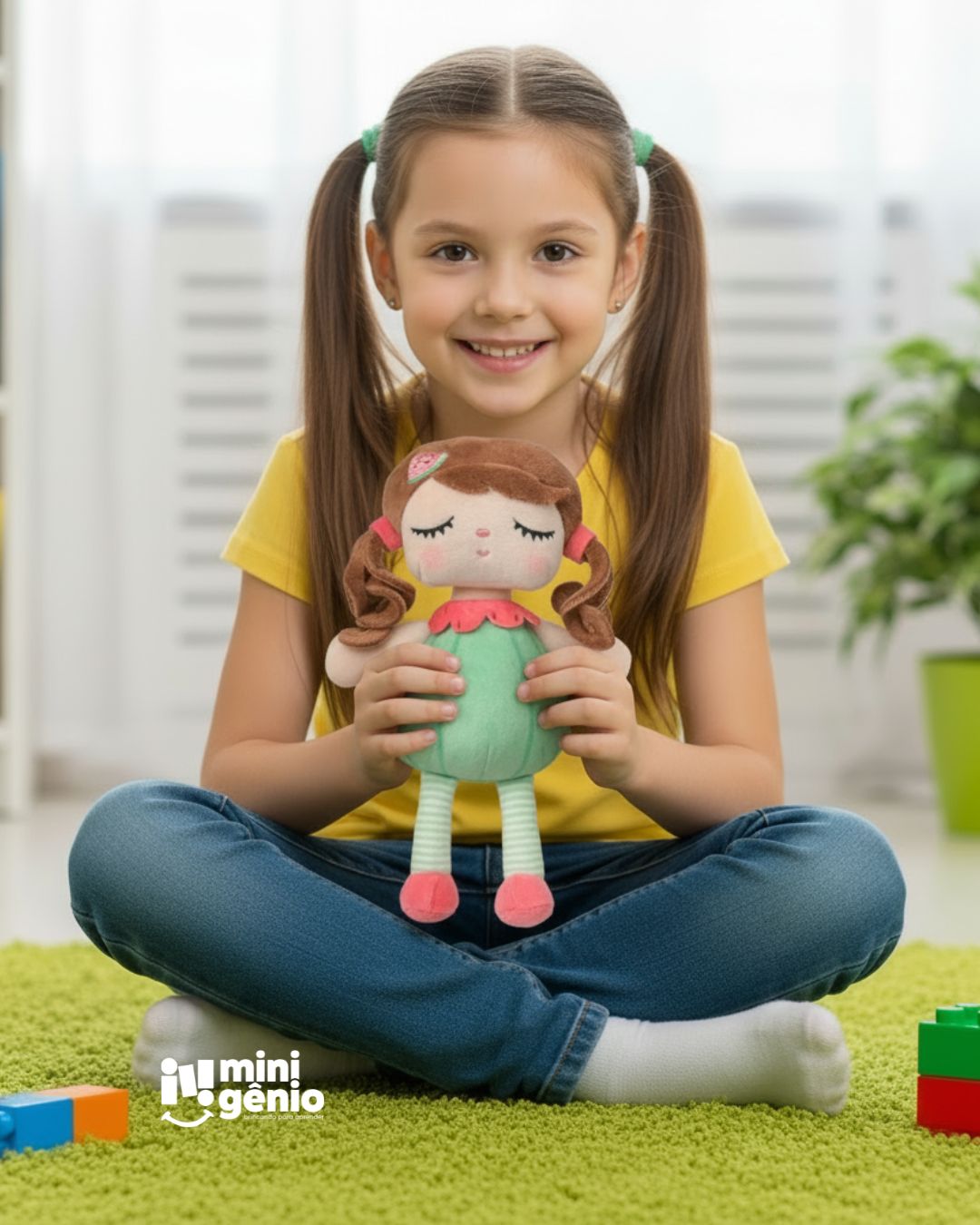 Mini Boneca Infantil de Pano Frutinha Melancia