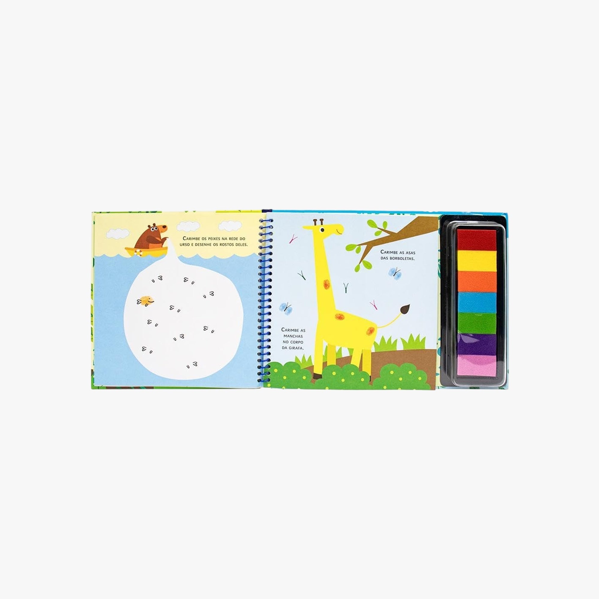 Livro Infantil de Pintura Com os Dedinhos Animais