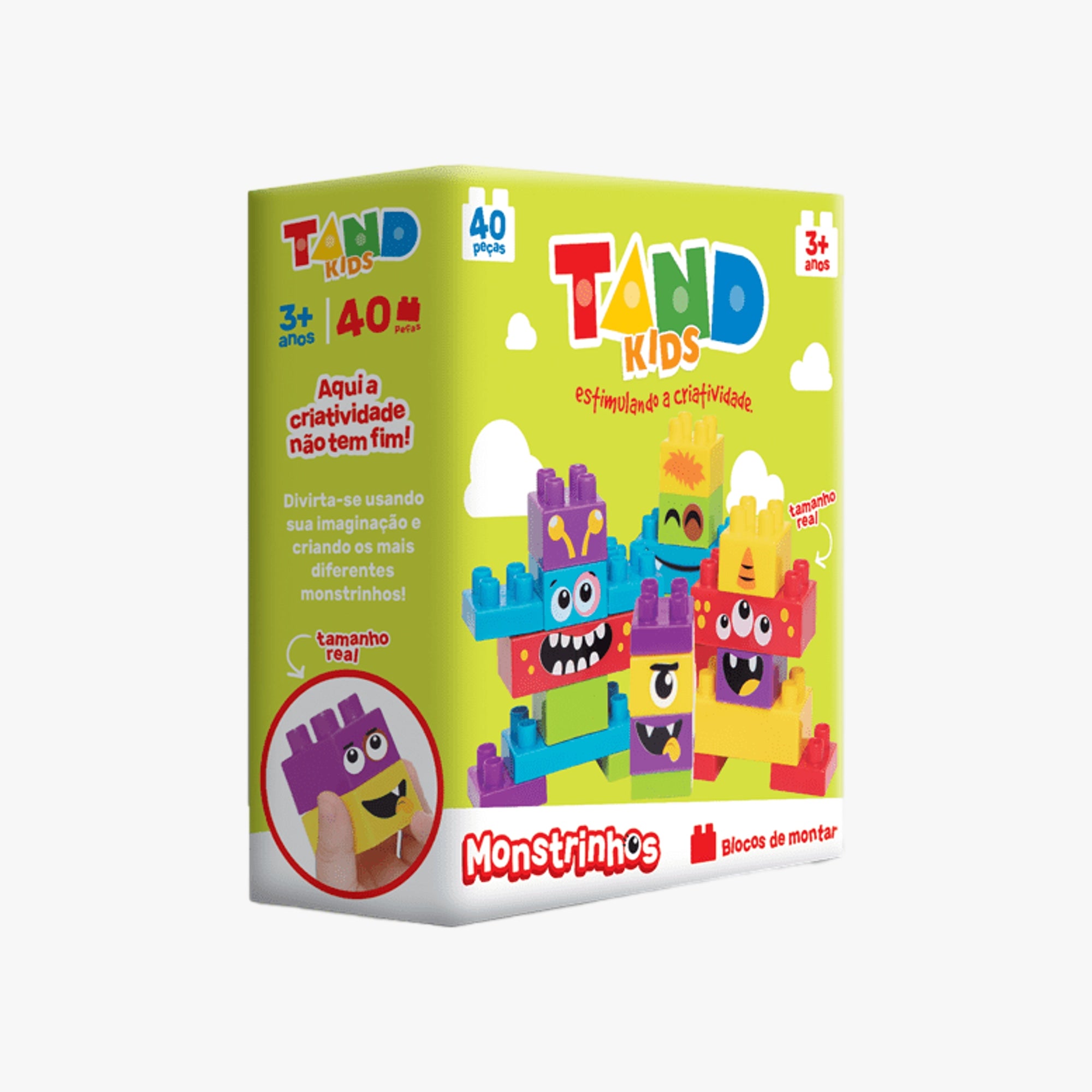 Blocos de Montar Tand Kids Monstrinhos 40 Peças