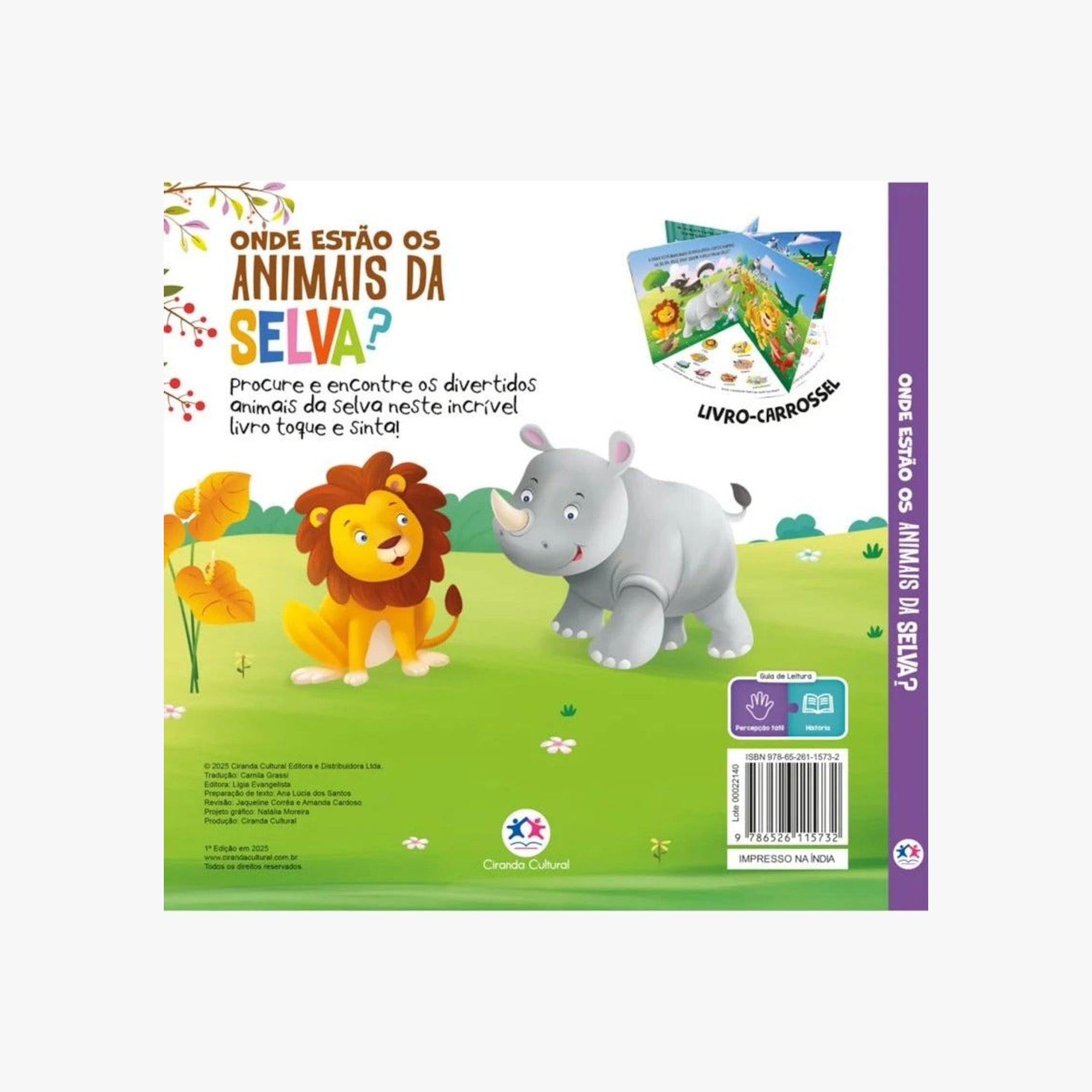 Livro Infantil Onde Estão os Animais da Selva? - Toque e sinta