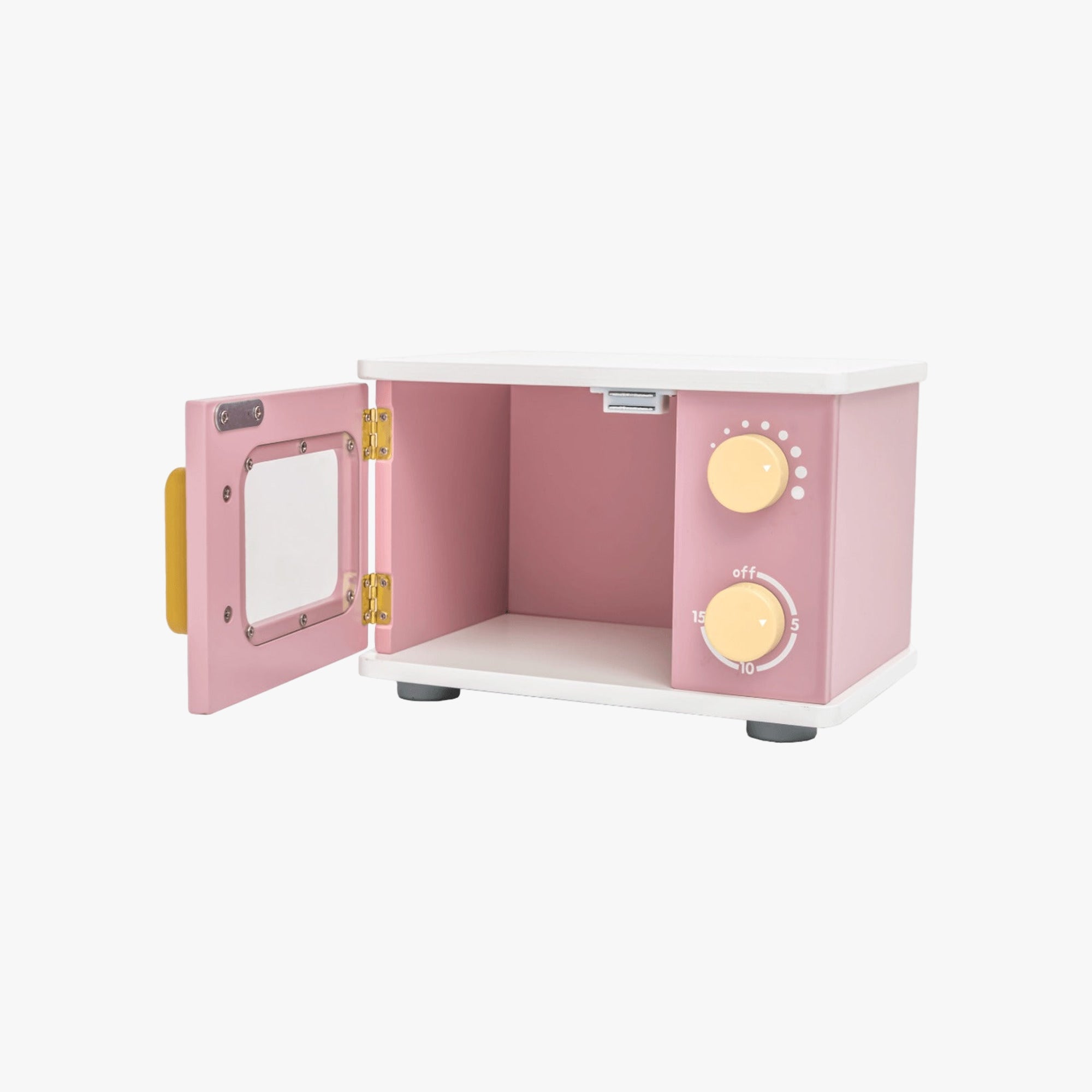 Brinquedo de Madeira Forno Micro-ondas Rosa