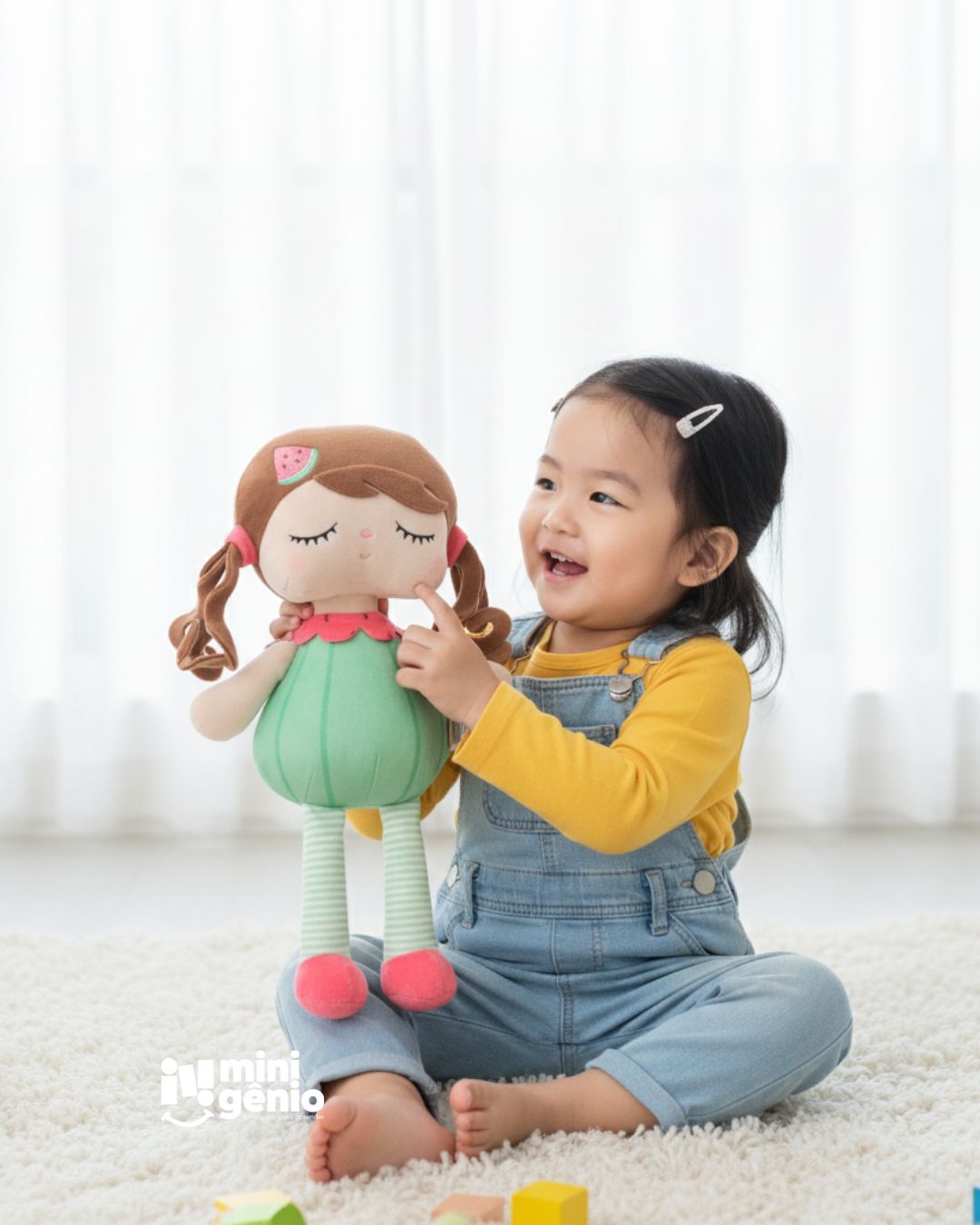 Boneca Infantil de Pano Frutinha Melancia 33cm