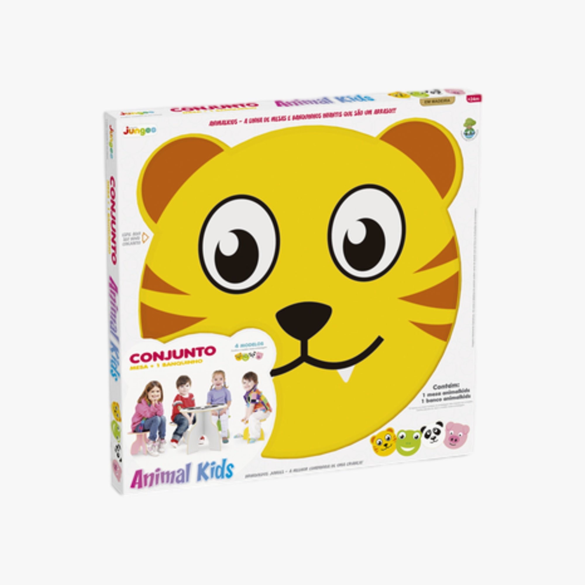 Conjunto Infantil Mesinha com Banco Animalkids Tigre