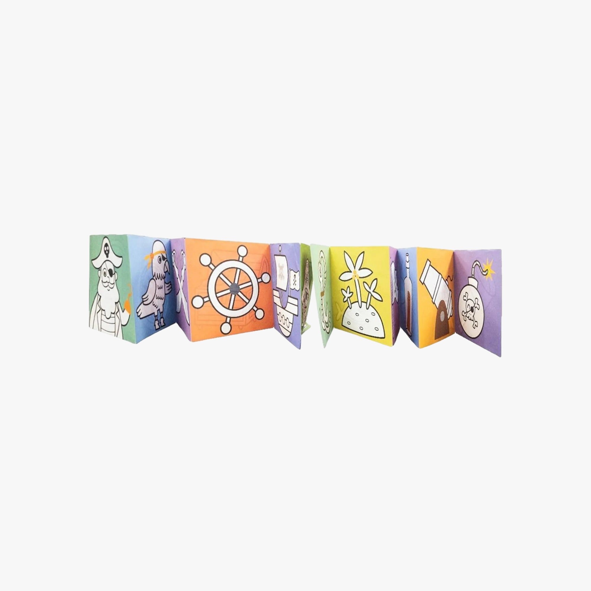 Livro-Sanfona Para Colorir Piratas