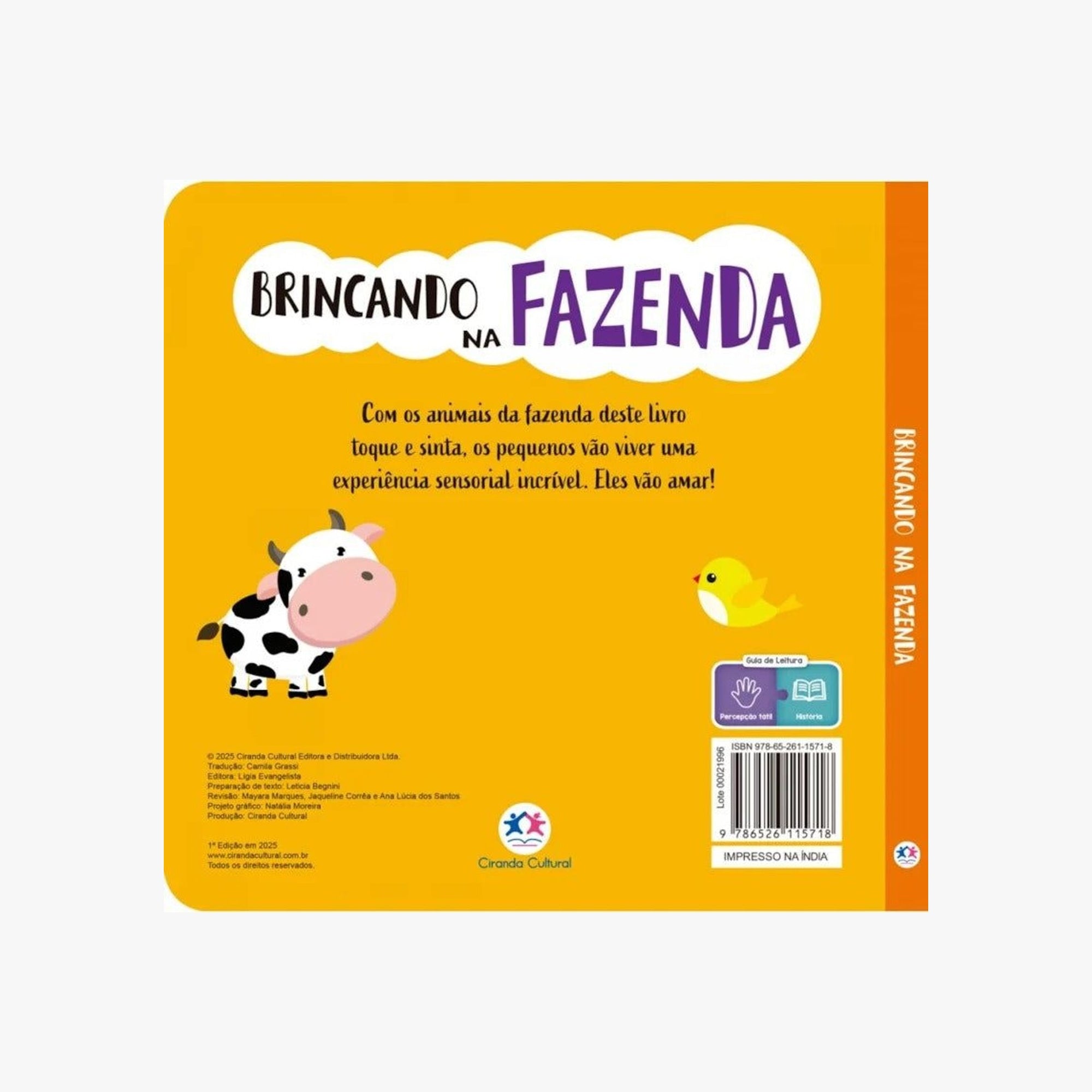 Livro Sensorial Brincando na Fazenda