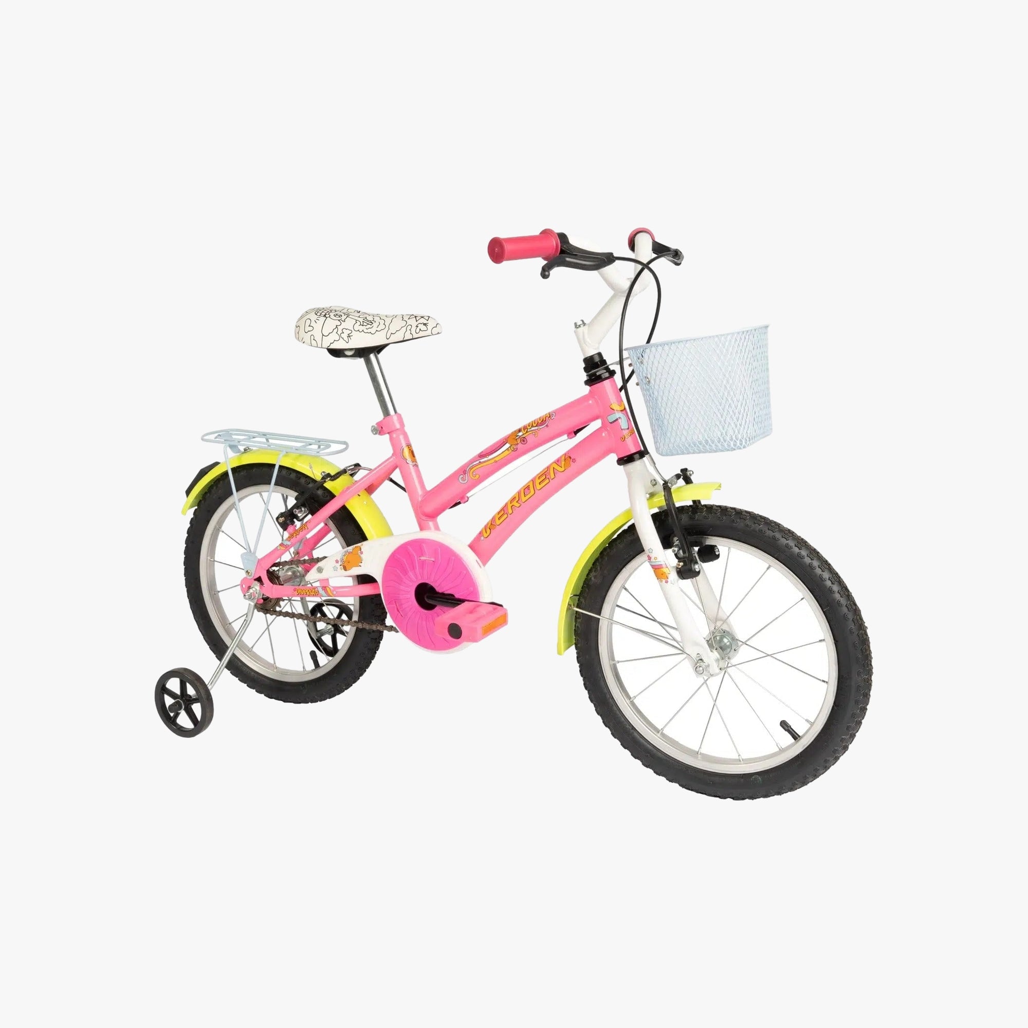 Bicicleta Lolla Rosa e Amarelo Aro 16