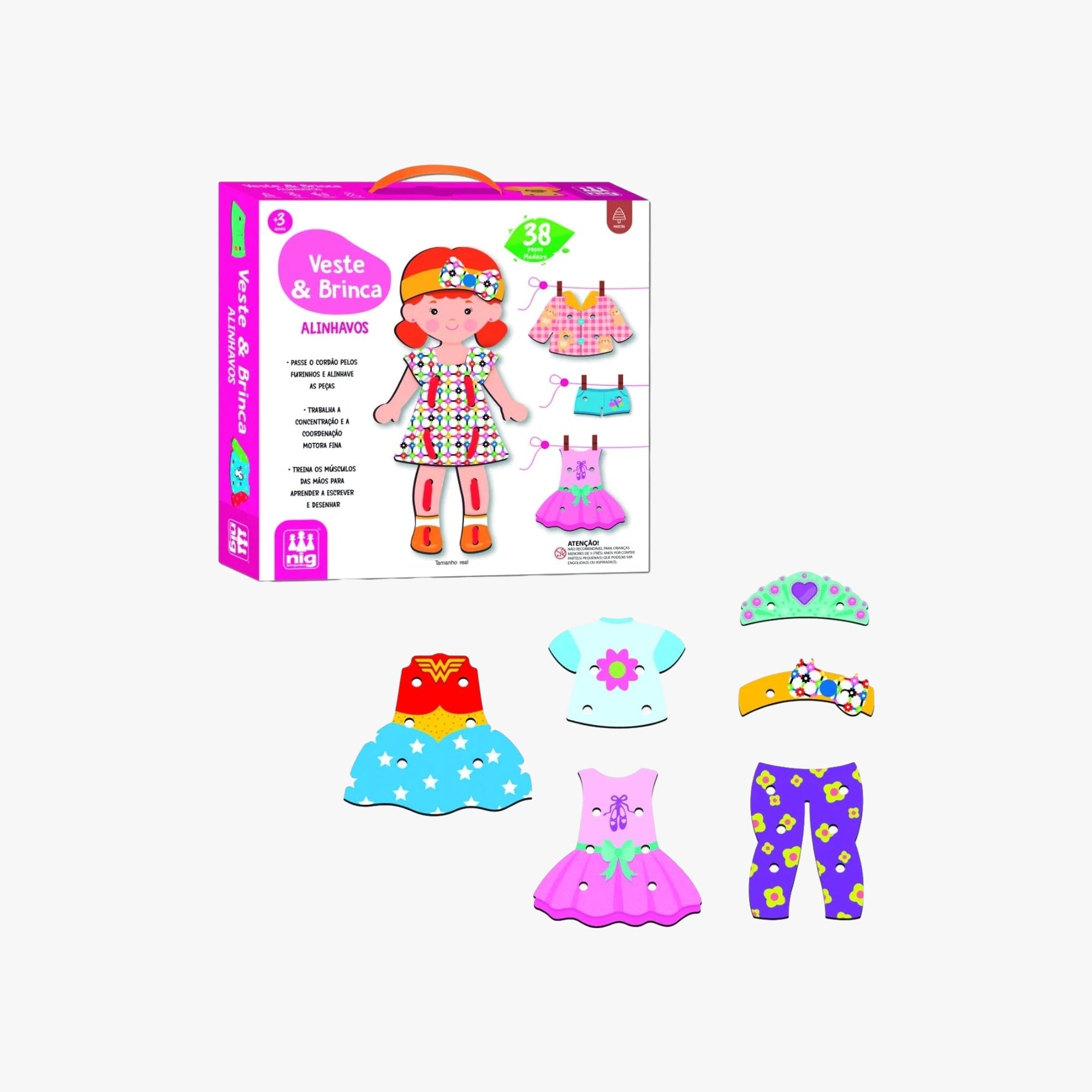 Brinquedo Pedagógico Alinhavo Veste e Brinca