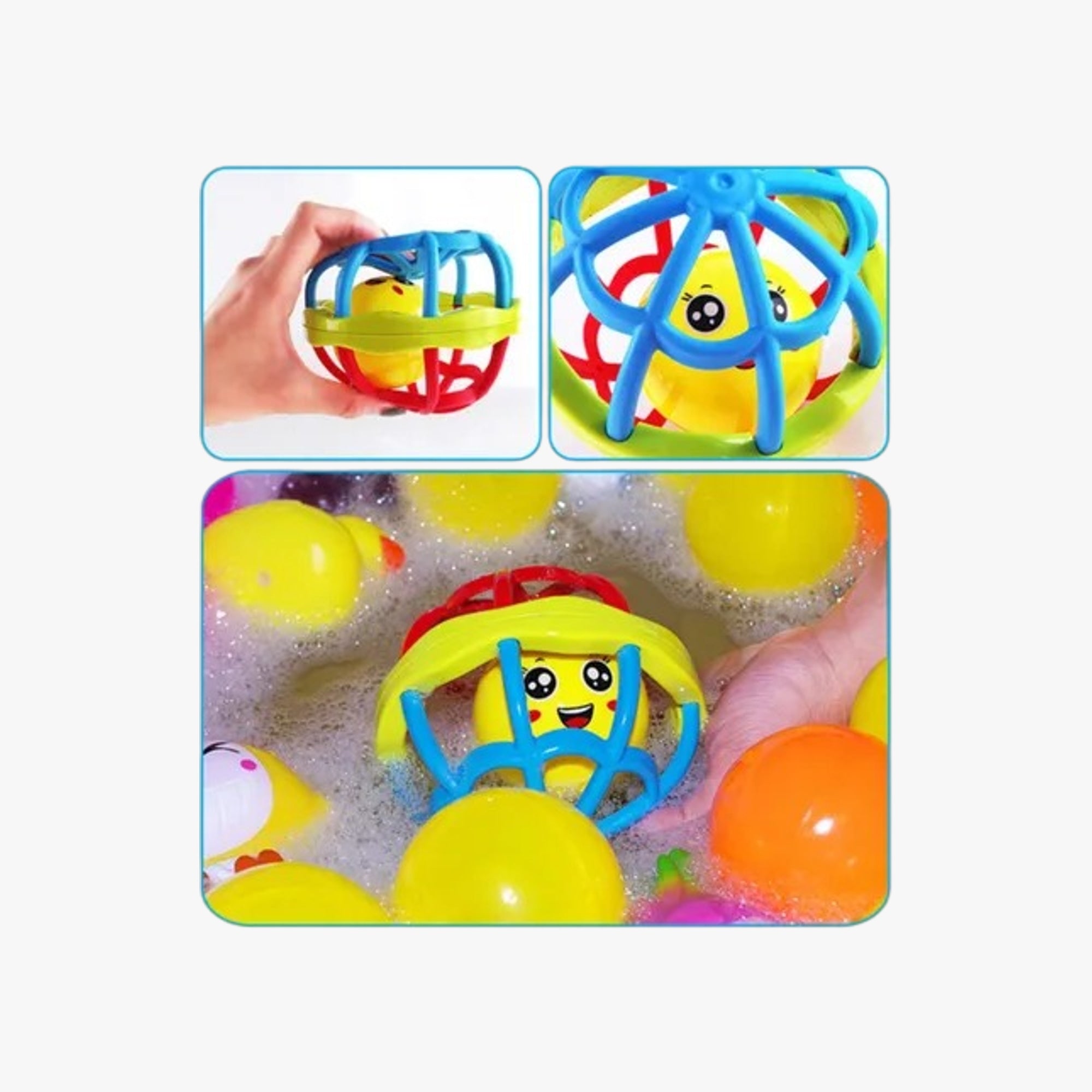 Brinquedo Educativo para Bebê Chocalho de Silicone com Bolinha