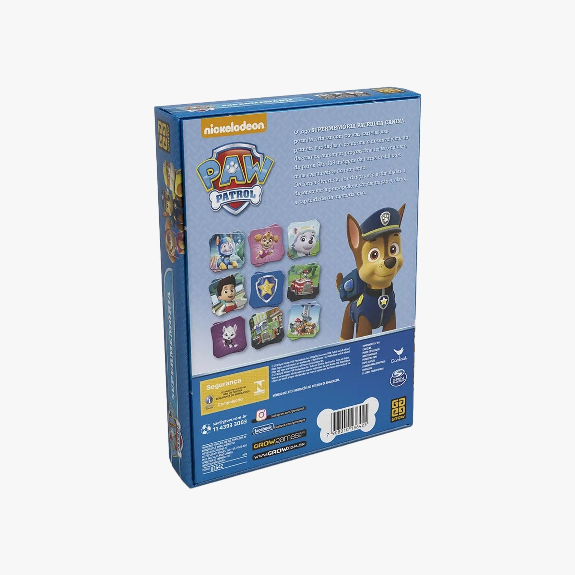 Jogo da Memória Patrulha Canina 108 Cartelas