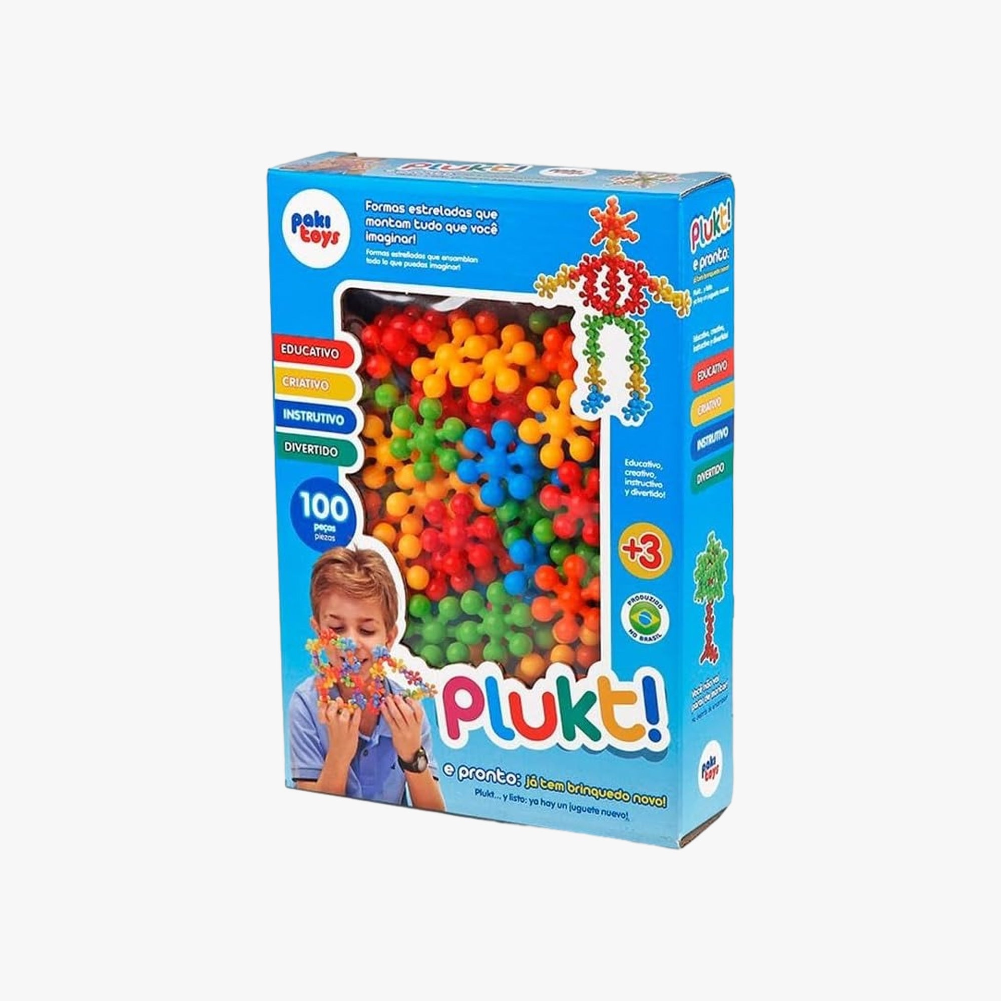 Brinquedo De Montar E Encaixe Plukt 100 Peças