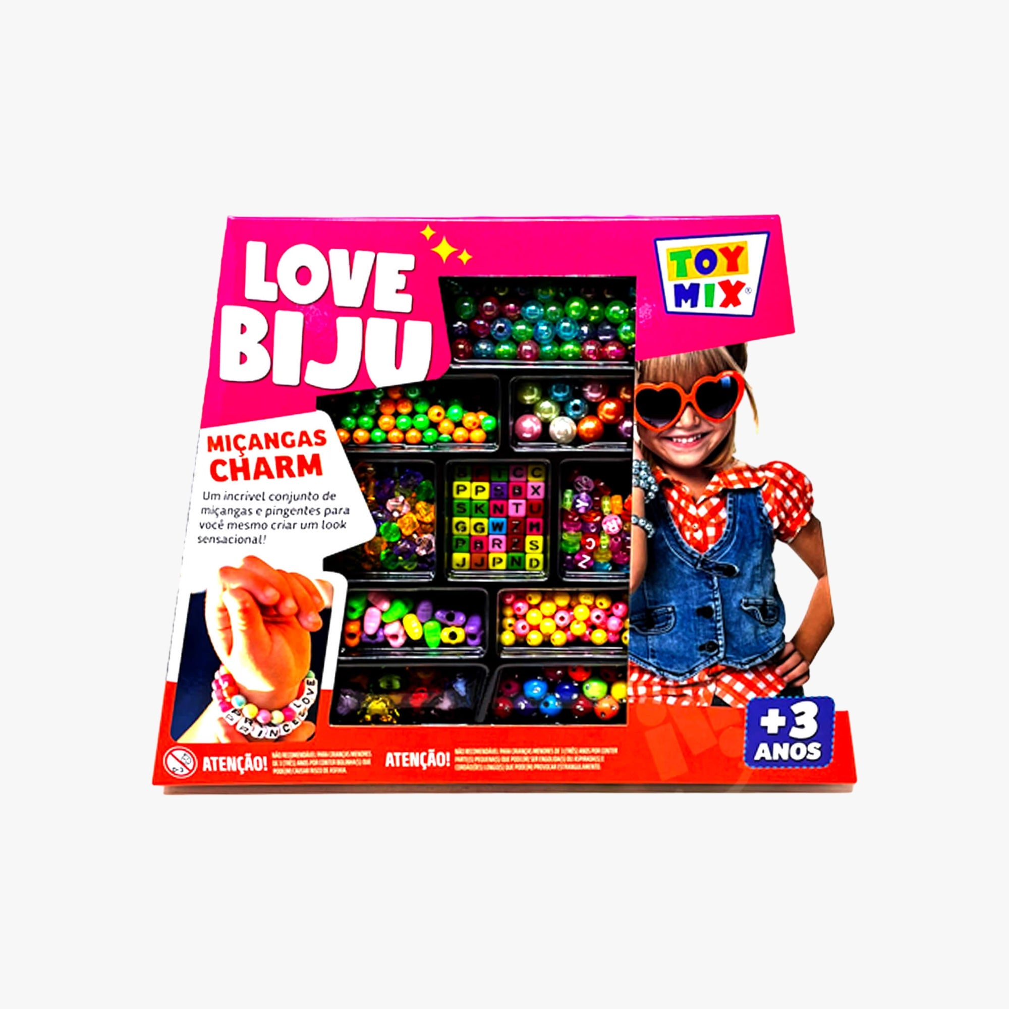 Kit Bijuteria Love Biju Miçangas Charm Laranja