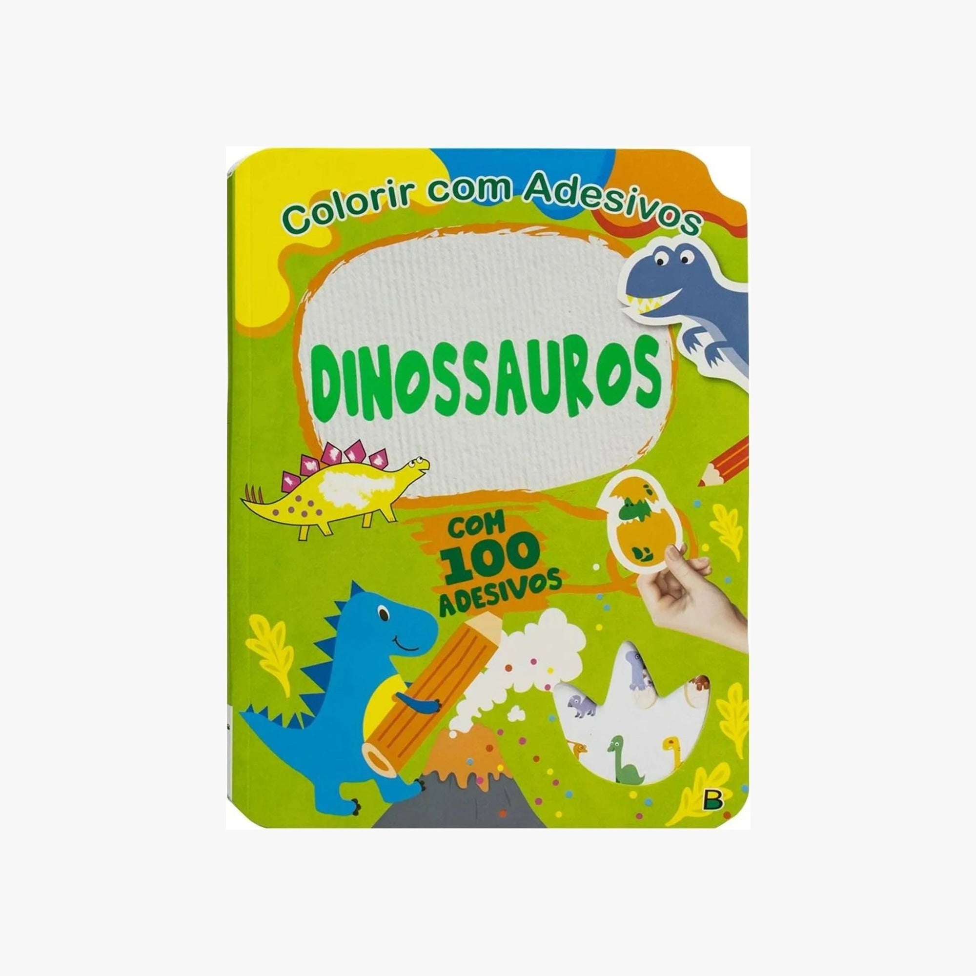 Livro Colorir com Adesivos: Dinossauros