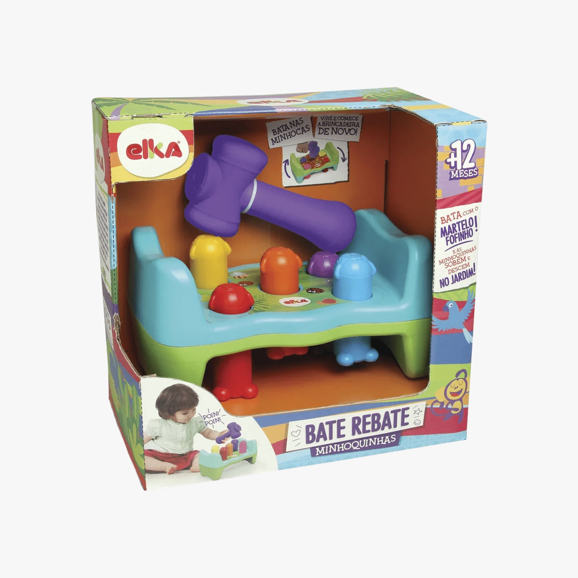Brinquedo Infantil Bate Rebate Minhoquinhas
