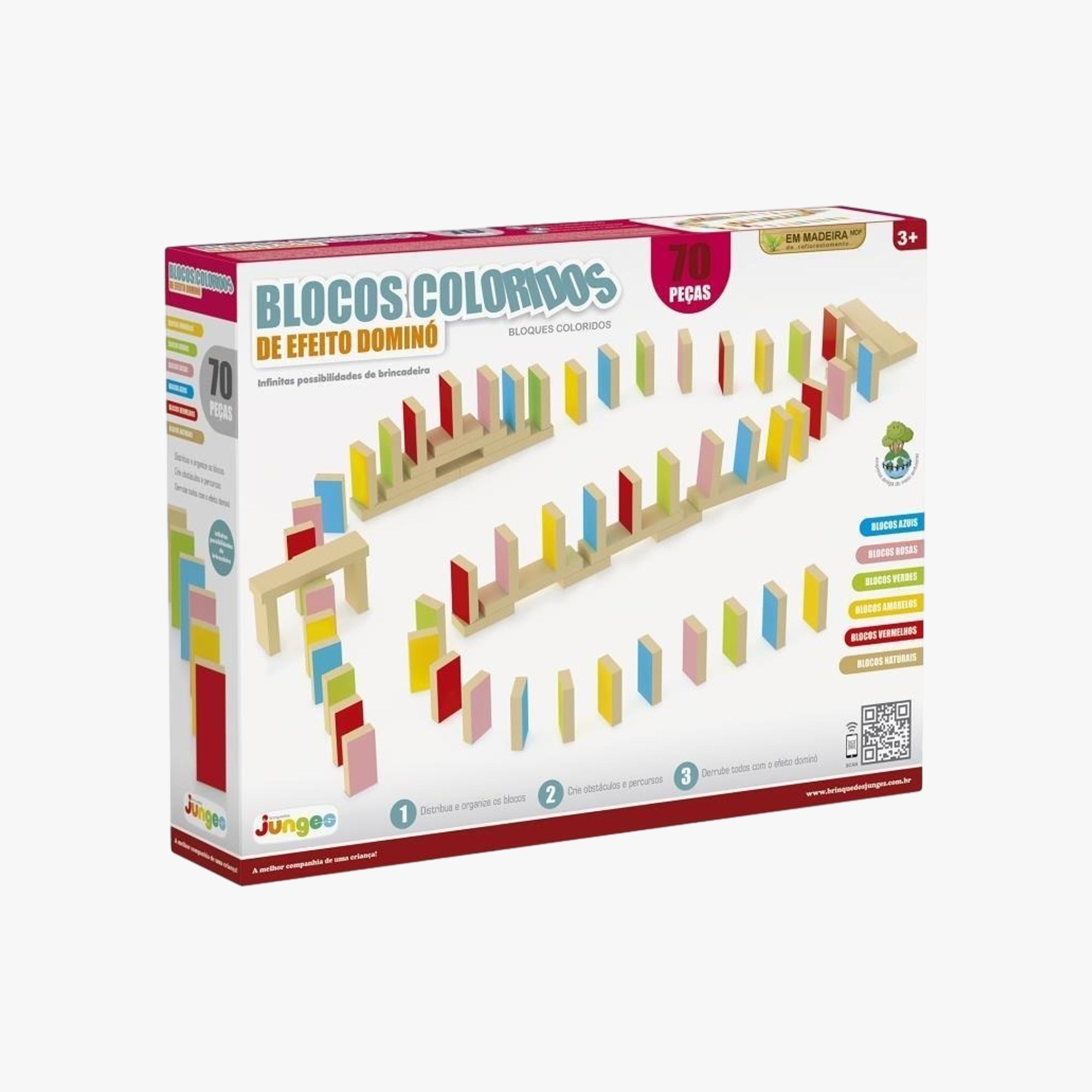 Brinquedo Infantil Blocos Coloridos 70 Peças