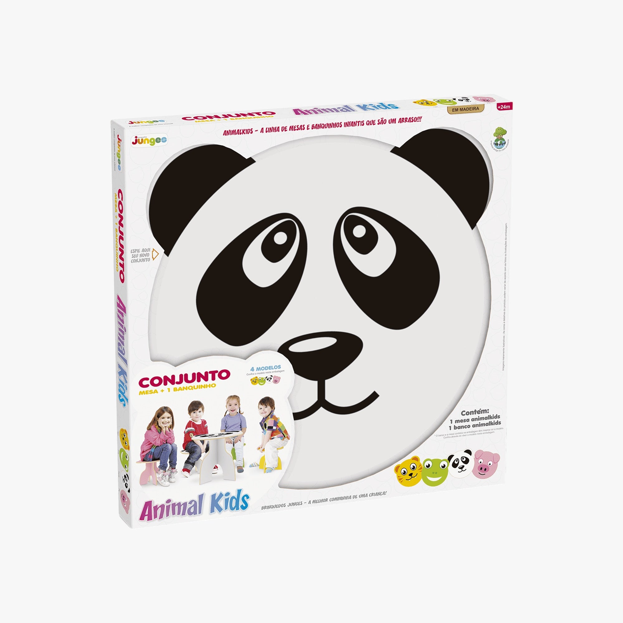 Conjunto Infantil Mesa com Banco Animalkids Panda