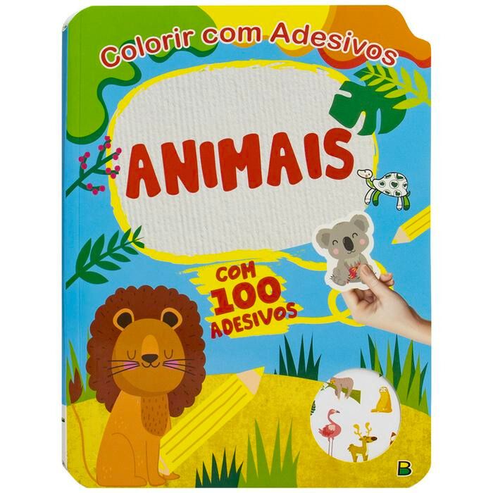 Livro de Pintura com Adesivos Animais