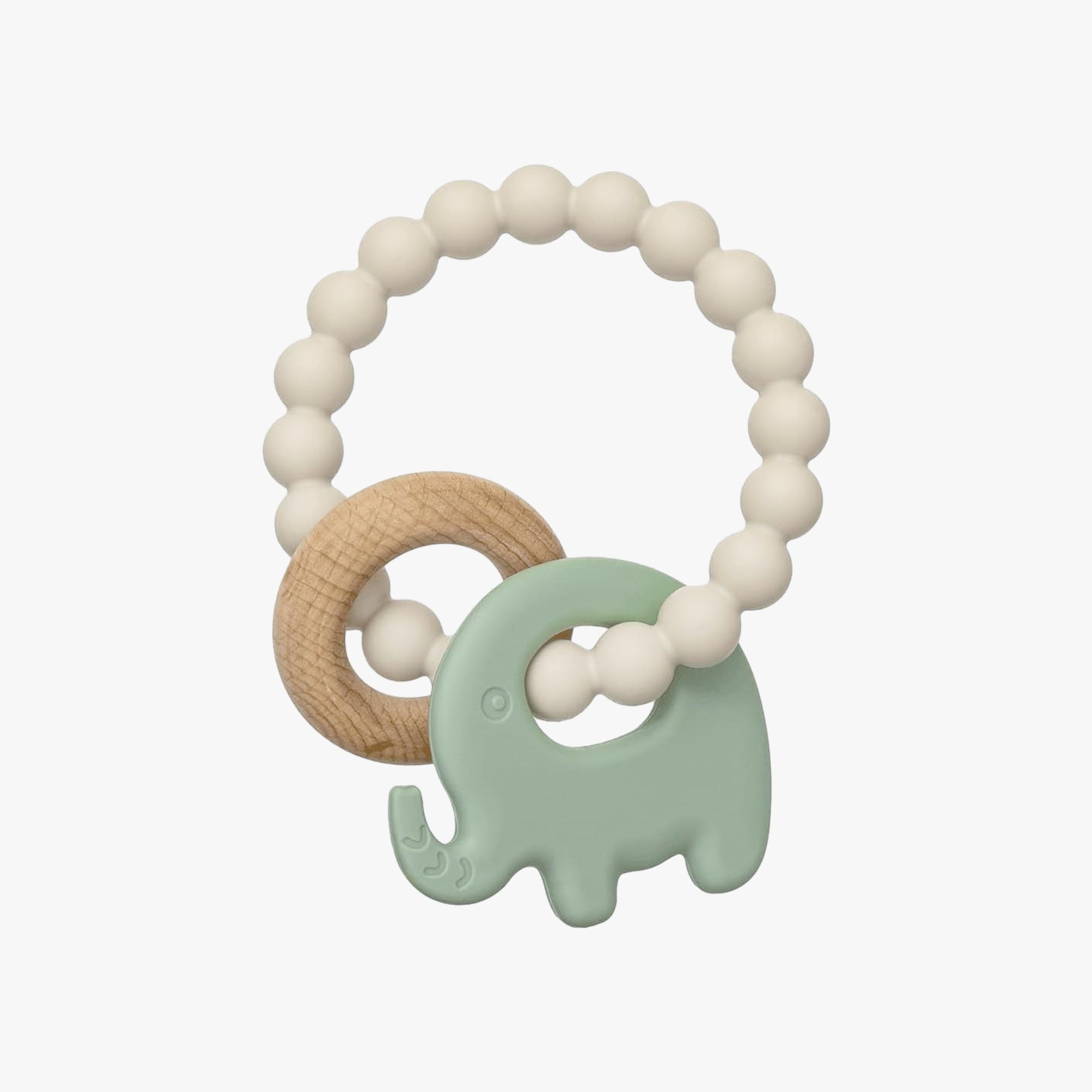 Mordedor para Bebê em Silicone e Bambu Elefante Verde