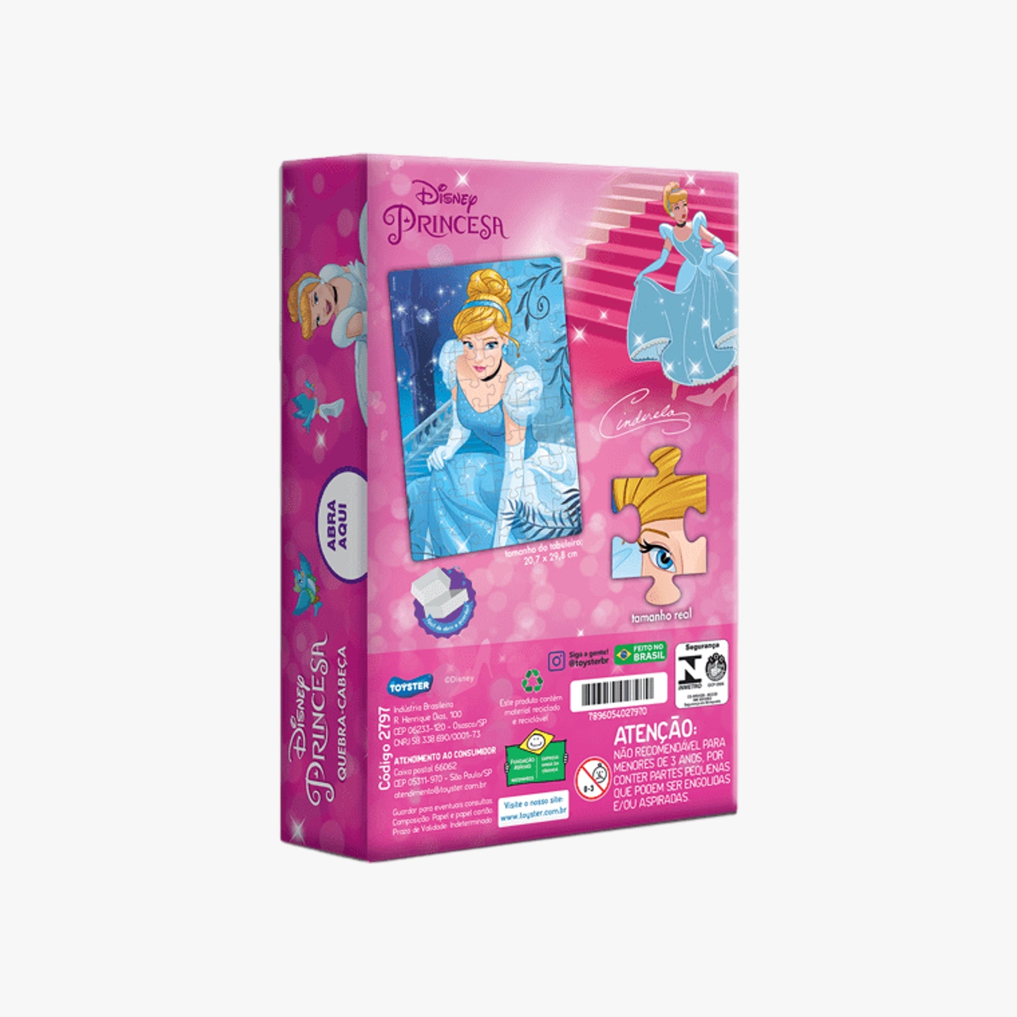 Quebra-Cabeça Princesa Cinderela 60 Peças