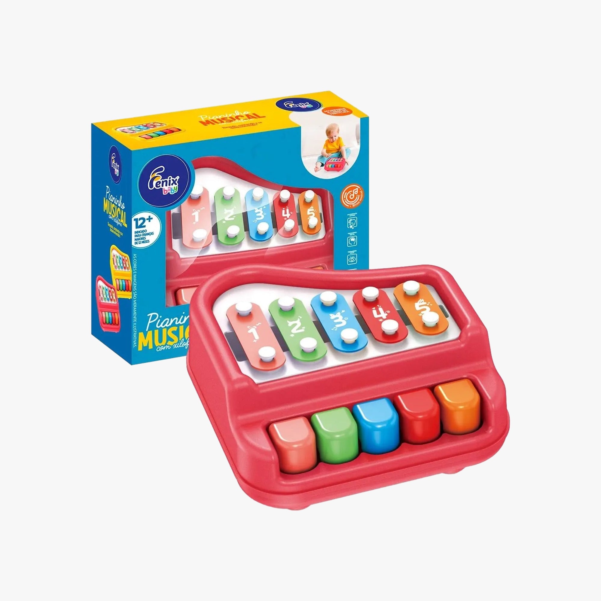 Brinquedo Pianinho Musical Xilofone Vermelho