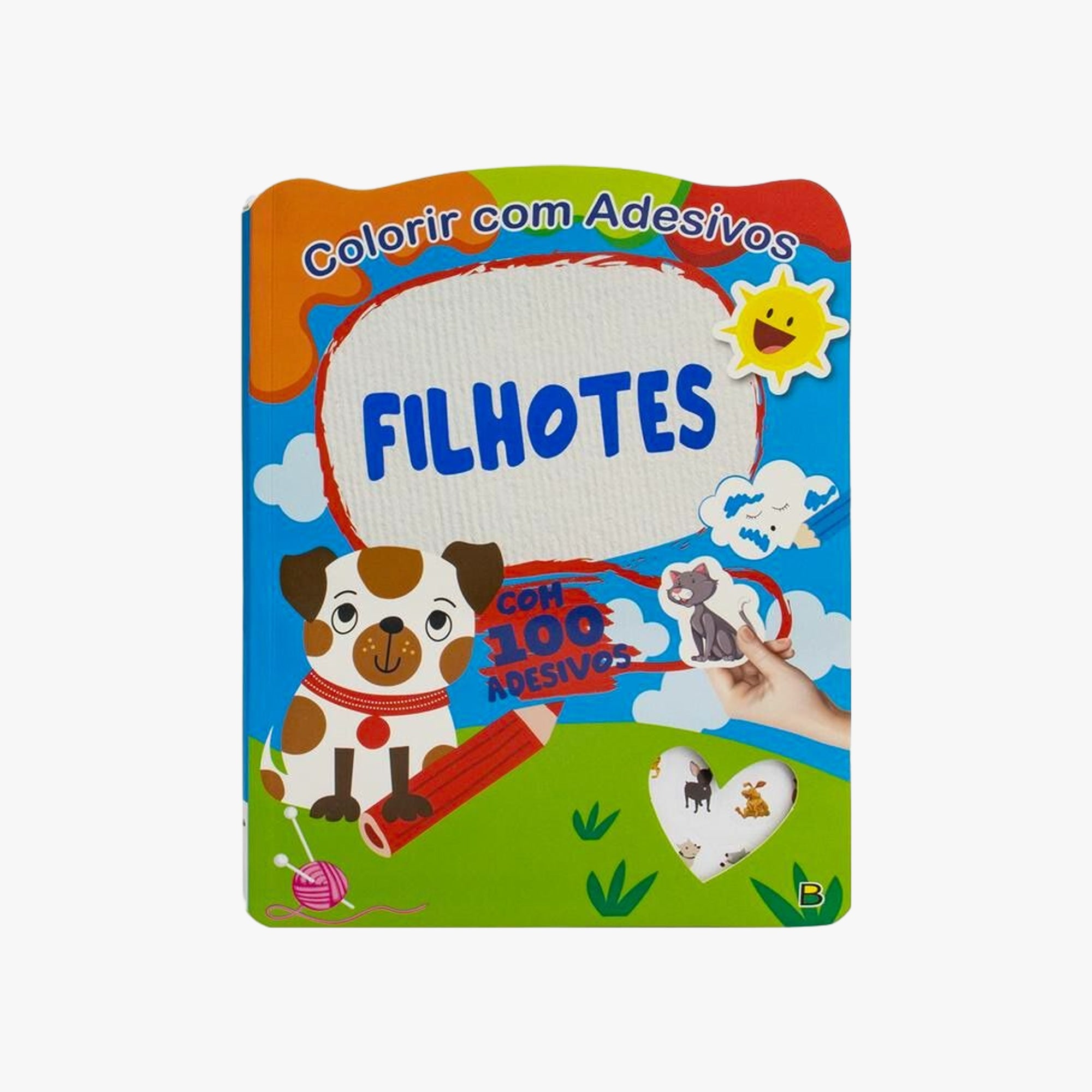 Livro de Pintura com Adesivos Filhotes