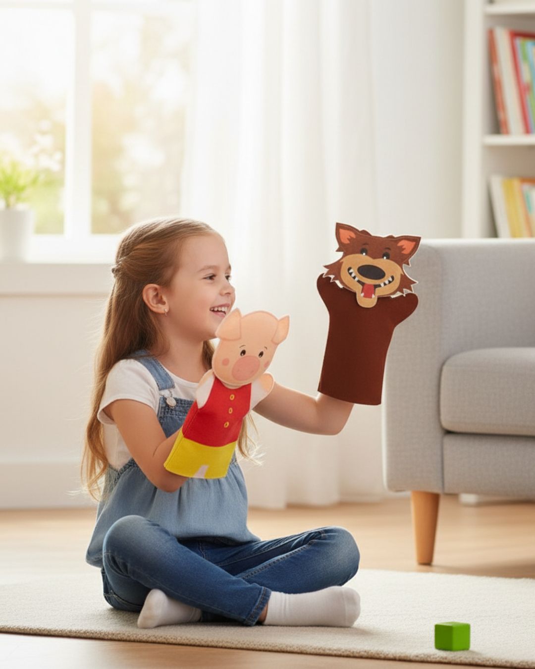 Kit Fantoche Três Porquinhos - Brinquedo Educativo Infantil