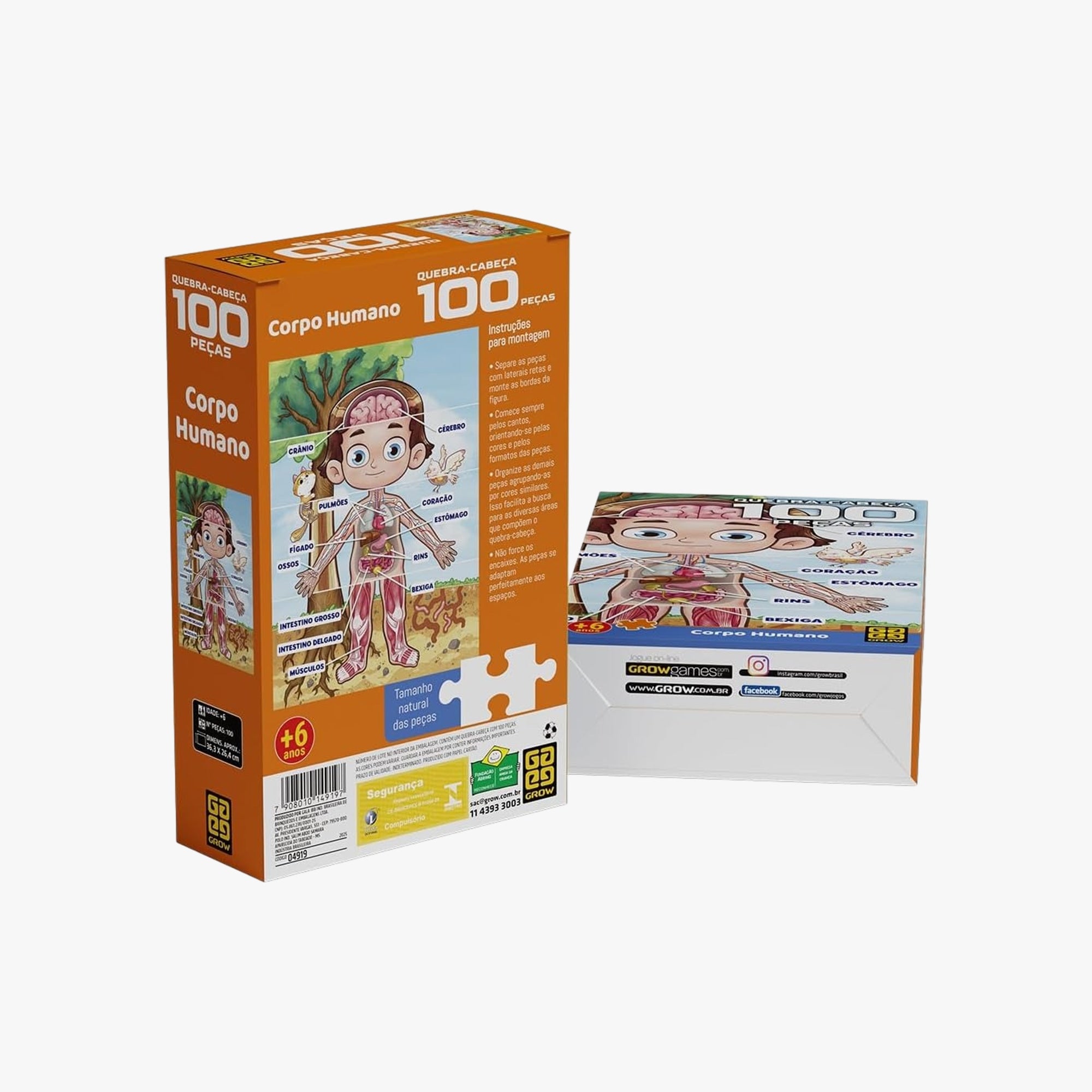 Quebra-Cabeça Infantil Corpo Humano 100 Peças