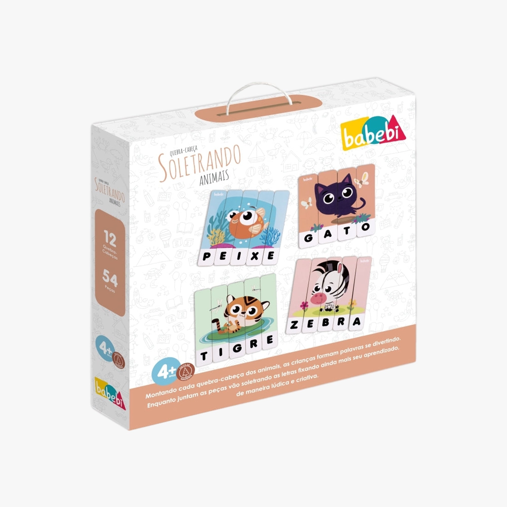 Quebra-Cabeça Educativo Soletrando Animais