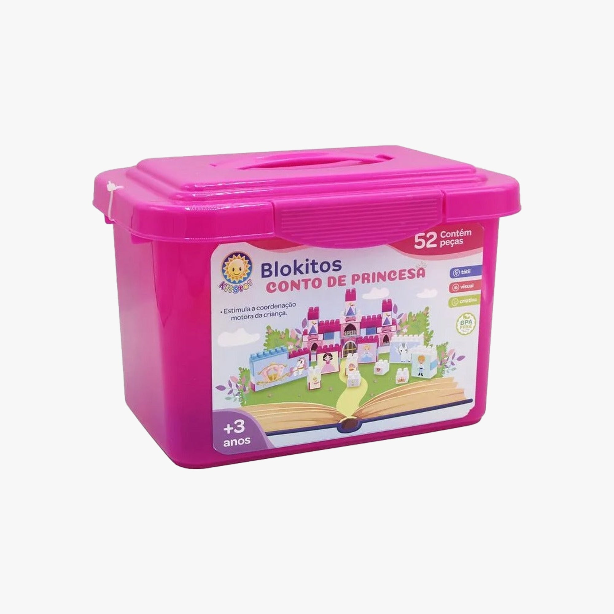 Brinquedo Infantil Blocos de Montar Princesas 52 Peças