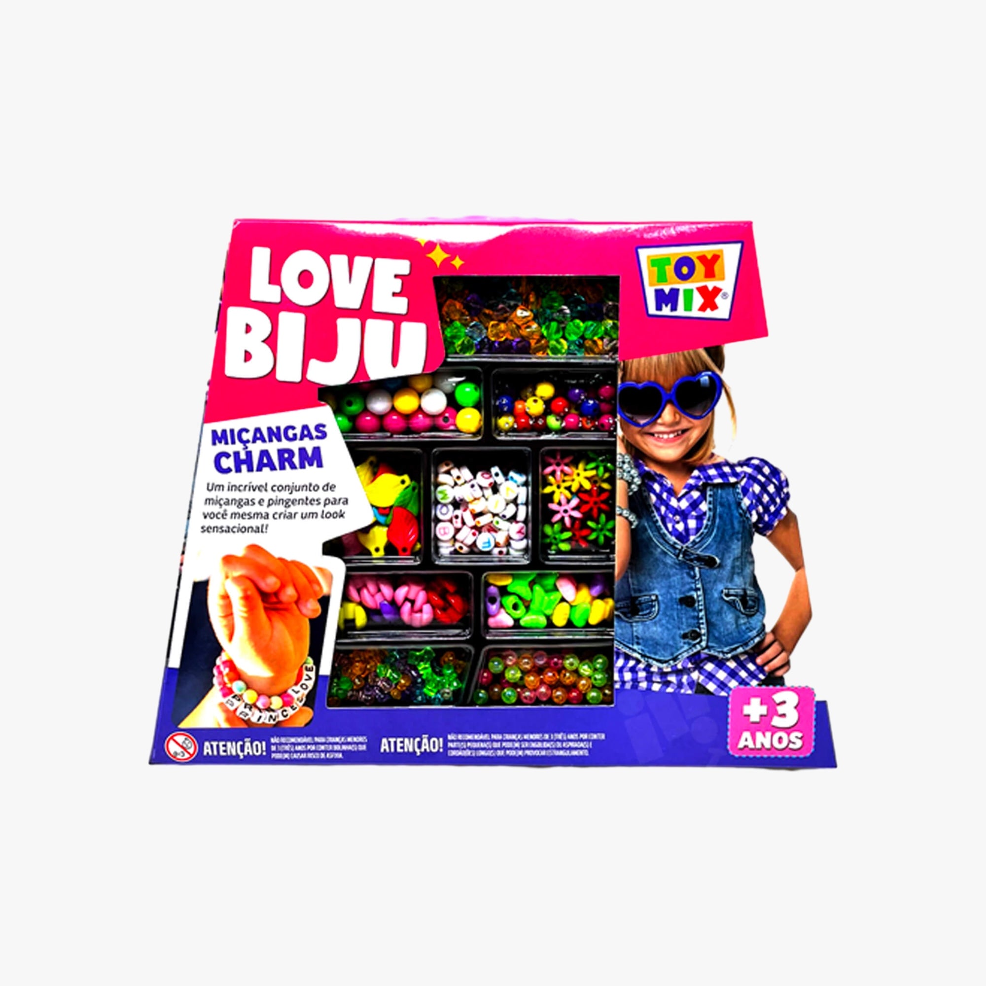 Kit Bijuteria Love Biju Miçangas Charm Roxo