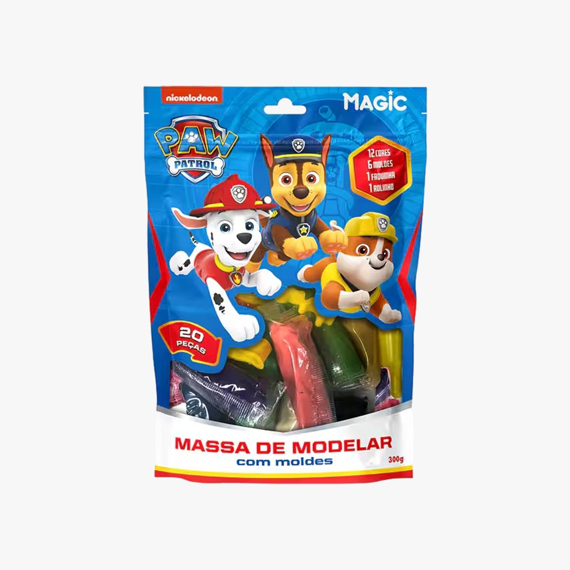 Massinha de Modelar 20 Peças Moldes Patrulha Canina